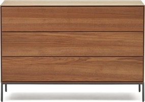 Natúr színű alacsony komód diófa dekorral 110x75 cm Vedrana – Kave Home