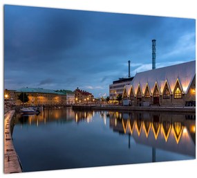Vízcsatorna képe - Göteborg (üvegen) (70x50 cm)