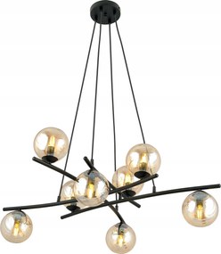 Borostyán lámpa fekete üveg gömbök Essa 8 nappali szoba asztal