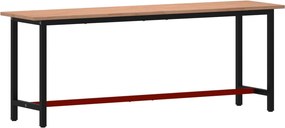 vidaXL tömör bükkfa és fém munkaasztallap 220x55x81,5 cm