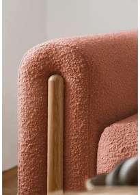 Terrakotta színű buklé kinyitható-tárolóhelyes kanapé 244 cm Arcadova – ELTAP