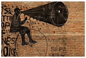 Kép - Férfi kerékpáron Banksy stílusában (90x60 cm)