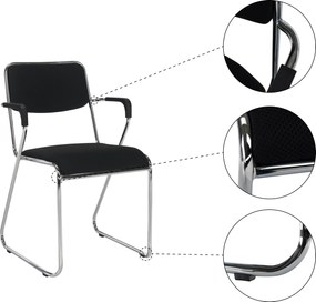 Tárgyolószék, fekete háló, DERYA NEW