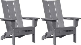 vidaXL Kerti Szék 2 pcs Világosszürke 80.5 x 74.5 x 92 cm Polietilén