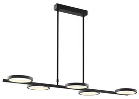 Modern függőlámpa fekete, beépített LED-del, 3 fokozatban szabályozható, 5 lámpás - Vivé