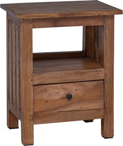 vidaXL Éjjeli asztal fiókkal Barna 41 x 30 x 50 cm Tömör Mahagóni Fa