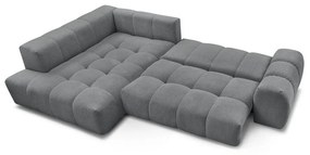 Sötétszürke zsenília kinyitható-tárolóhelyes sarokkanapé (bal oldali-L alakú) Everest – Bobochic Paris