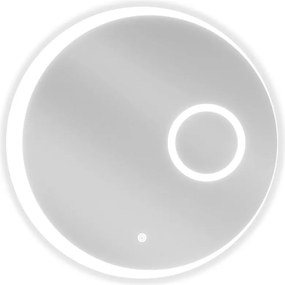 Mexen Ella LED fürdőszobai tükör kozmetikai tükörrel, kerek, 60 cm, LED 6000K, páramentes - 9811-060-060-611-00