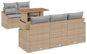 vidaXL Kert étkező szett párnával 6 pcs Barna és szürke