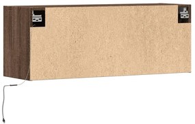 barna tölgyszínű fali TV-szekrény LED-del 100x31x35 cm