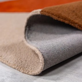 Téglavörös kézi szövésű gyapjú kerek szőnyeg ø 200 cm Mia Segment – Flair Rugs