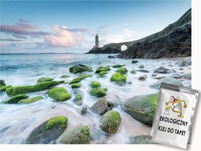 Fotótapéta Flizelina Világítótorony Tengerpart Kövek Moha 300x210 ragasztó