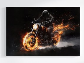 Vászonkép Canvas Motorkerékpár Tűz Motor Biker Lángok Vezetés 60x40