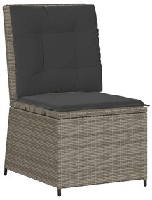 vidaXL Kerti kanapé párnával Szürke polirattan