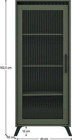 Vitrin, smoke zöld/fekete, LONGY REG1W
