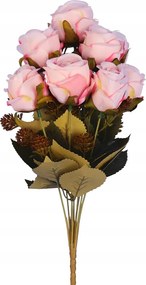 Csokor 9 Rózsa 40 CM Szín Világos Rózsa Művirágok Rózsák, Mint Az Élő