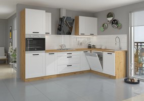 Alsó szekrény, fehér/artisan tölgy, LULA 105 ND 1F BB