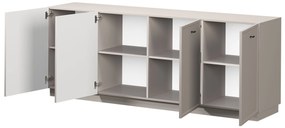 Lorini négyajtós komód 200 cm - kasmír / fekete T-bar fogantyúk