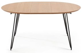 Novaks bővíthető étkezőasztal tölgyfa dekoros asztallappal, ø 120 cm - Kave Home