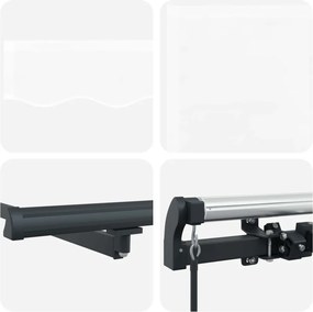 Behúzható napellenző Fehér 350 x 250 cm Poliészter és acél