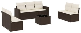 vidaXL 8 részes barna polyrattan kerti ülőgarnitúra párnákkal