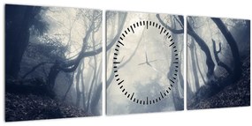 Kép - Erdő a ködben (órával) (90x30 cm)