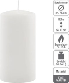 Paraffin gyertya 15 cm 65 óra égési idő 6 db fehér