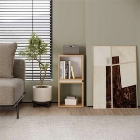 Alacsony könyvespolc Houseland Lofty 2 zafír tölgy/fehér