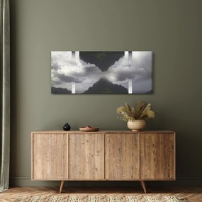 Kép - Hegyek Izlandon, geometrikus kollázs (120x50 cm)
