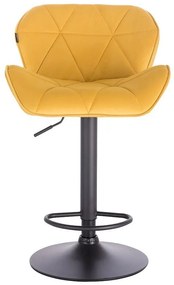 HR111W Sárga modern velúr szék fekete lábbal