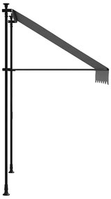antracit szövet és acél feltekerhető napellenző 150 x 150 cm