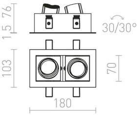 RED - Design Rendl - R12857 - LED Beépíthető lámpa BONDY 2xLED/7W/230V
