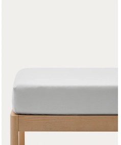 Fehér gumis pamut-perkál lepedő 70x140 cm Fleno – Kave Home