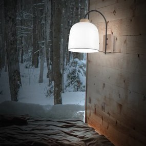 Kolarz A1352.61.Gr - Fali lámpa NONNA 1xE27/60W/230V tölgy/fehér/szürke