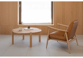 Natúr színű tölgyfa kerek dohányzóasztal ø 100 cm Kulin – Gazzda