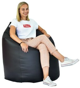 EMI Körte alakú fekete műbőr babzsákfotel