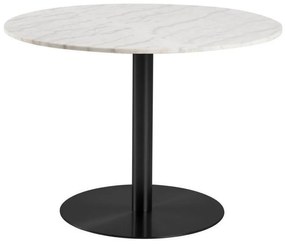 Asztal Oakland 545Fehér márvány, Fekete, 75cm, Márvány, Fém