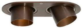 6 darabos süllyesztett spotlámpa szett sötét bronz GU10 35mm dönthető 2-lámpás - Installa