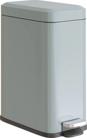 HOMCOM 5L-es Kuka Lágyan Csukódó Fedéllel és Pedállal, Belső Konténerrel ellátott Kuka Kozmetikai Kuka a Nappaliba, Irodába, Fém, Szürke, 29,2 x 14 x