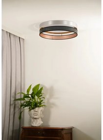 Duolla-LED Mennyezeti lámpa ROLLER DUO SH. LED/24W/230V átm. 45 cm ezüst/fekete