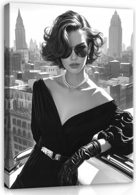 Vászonkép Nő Fekete-fehér Modern Vászonkép Nappali Hálószobába 100x70