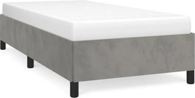 vidaXL világosszürke bársony ágykeret matrac nélkül 100x200 cm