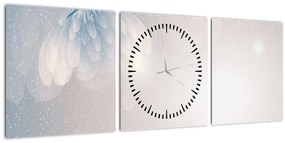 Kép - havas virágok (órával) (90x30 cm)