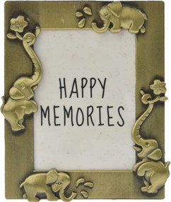 Arany fém képkeret elefántokkal 2,5x3,5 arany