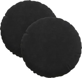 vidaXL Ülőpárnák 2 pcs Fekete Ø 40 x 13 cm Bársony