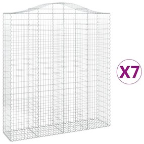 7 db íves horganyzott vas gabion kosár 200x50x220/240 cm