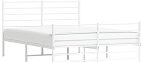 fehér fém ágykeret fej- és lábtámlával 120x200 cm