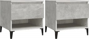 vidaXL 2 db betonszürke szerelt fa kisasztal 50 x 46 x 50 cm