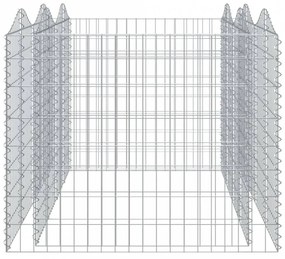 Íves horganyzott vas gabion magaságyás 200 x 100 x 100 cm