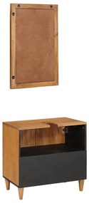 Fürdőszoba bútor szett tárolóval 2 pcs Barna 62 x 33 x 58 cm
